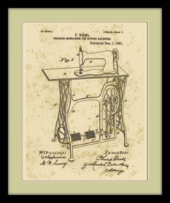 singer sewing machine patent drawing
